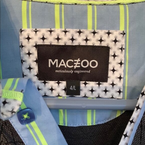 Maceoo Men's Gray and Black Geometric Shirt - Picture 2 of 7